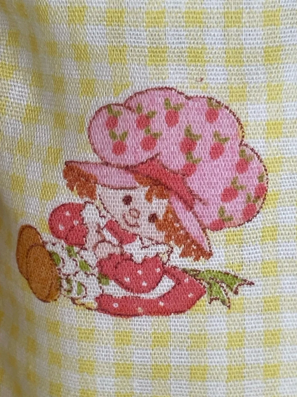 Vintage 80s Strawberry Shortcake ABC Alphabet Pillow Set Cut & Sew Wall Decor